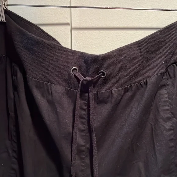 Eileen Fisher Black Cotton Pull on Drawstring Waist Pants - Picture 2 of 6